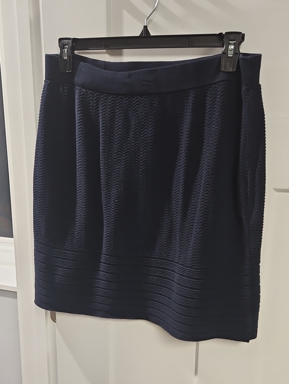CAbi Navy Textured Mini Skirt